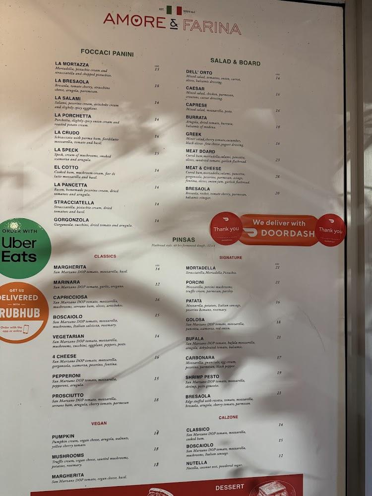 Amore & Farina: "In Pinsa We Trust" Menu image 1